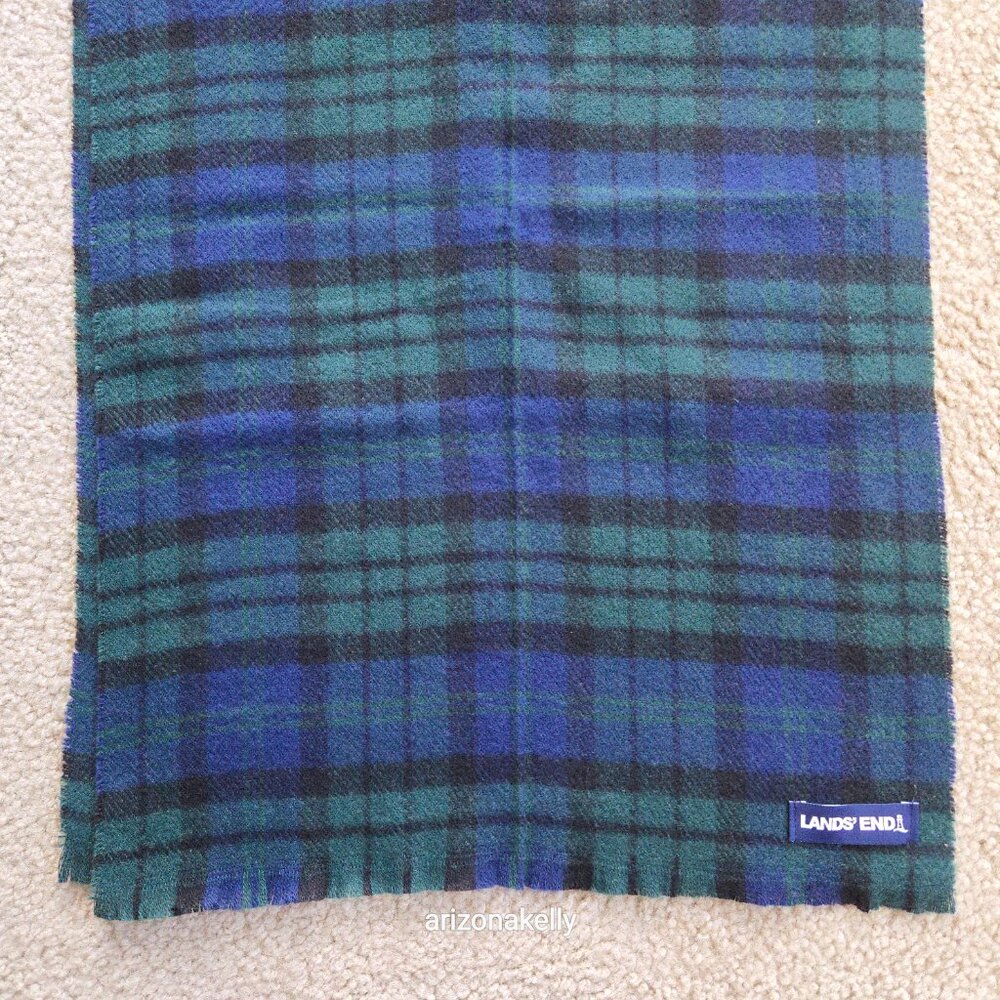 Lands' End BlackWatch Plaid Scarf - Picture 3 of 5